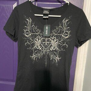Hot Topic Black Hearts Tshirt
